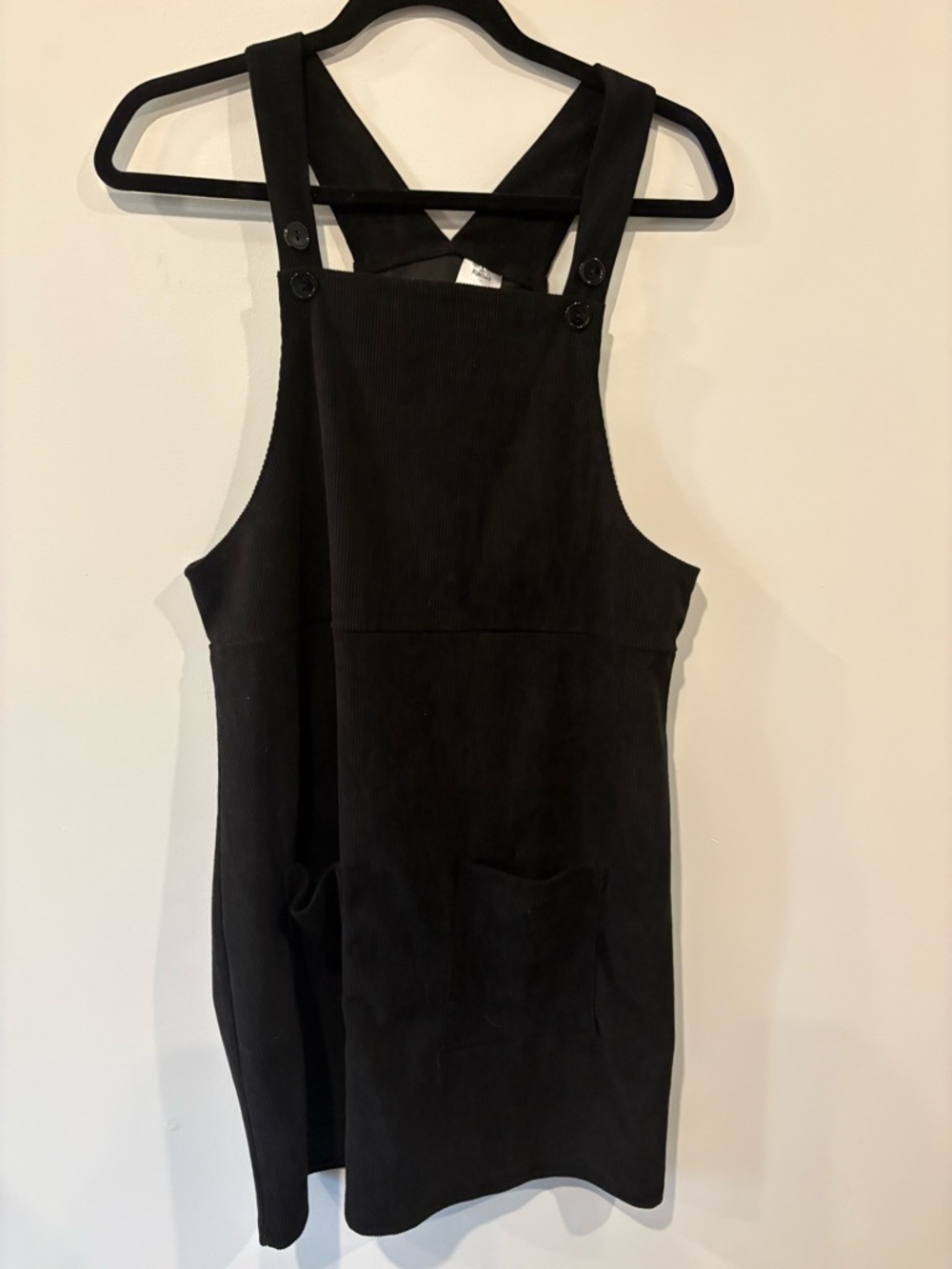 Rachel Black Corduroy Jumper with Front Pocket